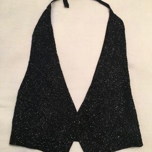 BCBG black beaded vest